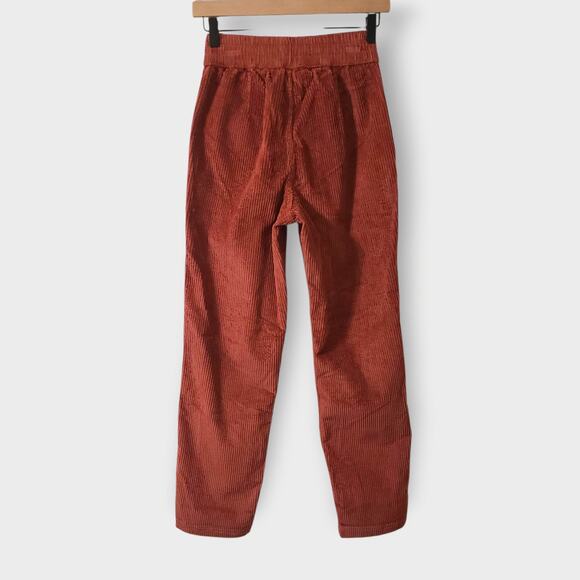 Pact Womens Organic Cotton Corduroy Tapered Peg Pants Stretch Rust Orange Sz XS - Picture 4 of 11